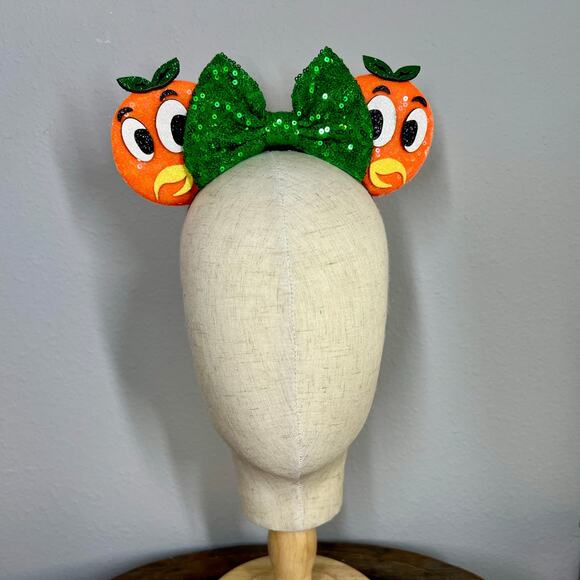 Orange Bird Elastic Minnie Ears | Disney World-Inspired Adjustable Mouse Ears - Picture 2 of 5